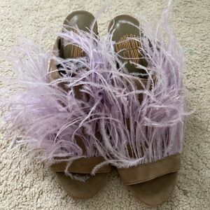 Charlotte Stone Purple feather shoes